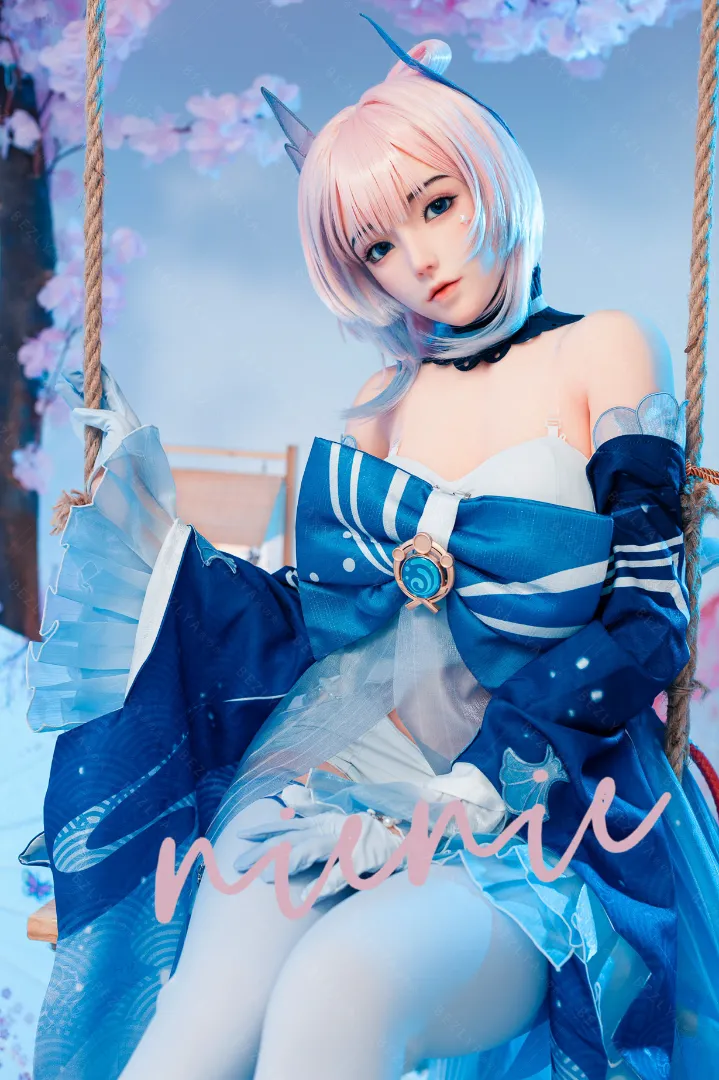 155cm (5ft1) A-Cup Slender Anime Style Silicone Head + TPE Body Hybrid Sex Doll Shanhu, Head Shanhu