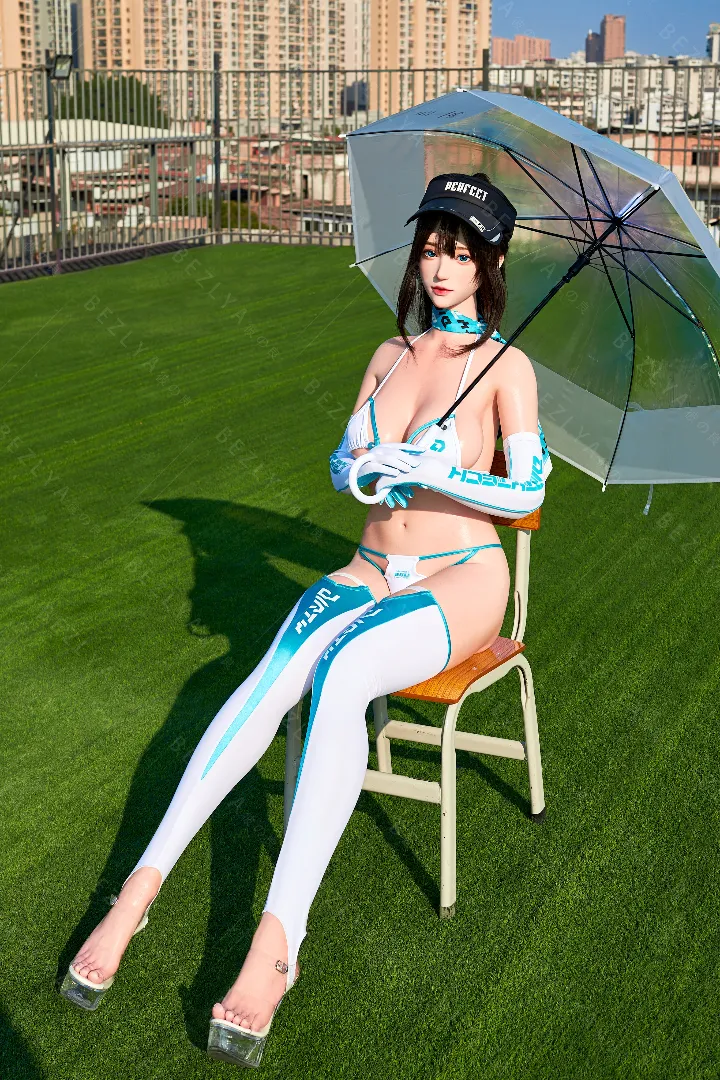 163cm (5ft4) Cup F Ringan Silikon Patung Seks, Kepala Yulania