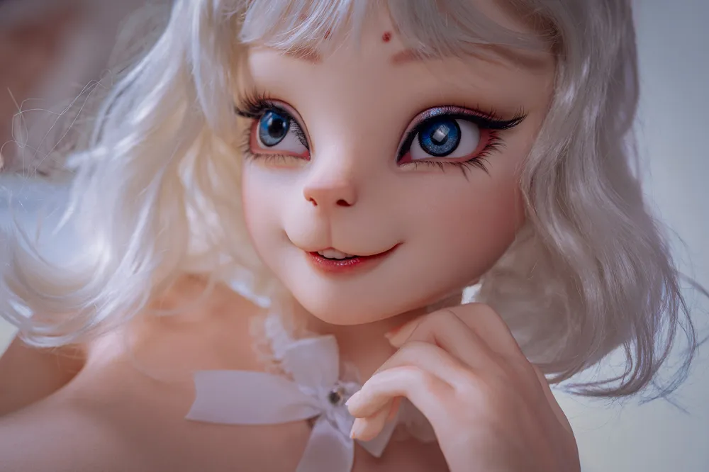ROSRETTY Doll 164cm (5ft5) Copa D Felina Traviesa Furry de Anime en Silicona Completa Silicona Muñeca Sexual Elena Cabeza S32