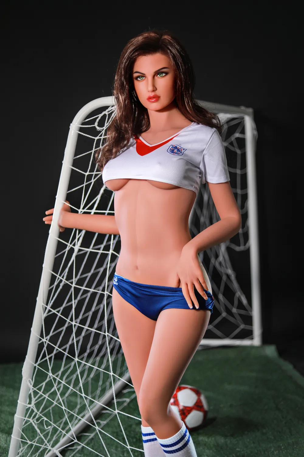 173cm (5ft8) D-Cup Silicone Head Muscular Alluring Soccer Silicone Head + TPE Body Hybrid Sex Doll Goffney, Head #S5